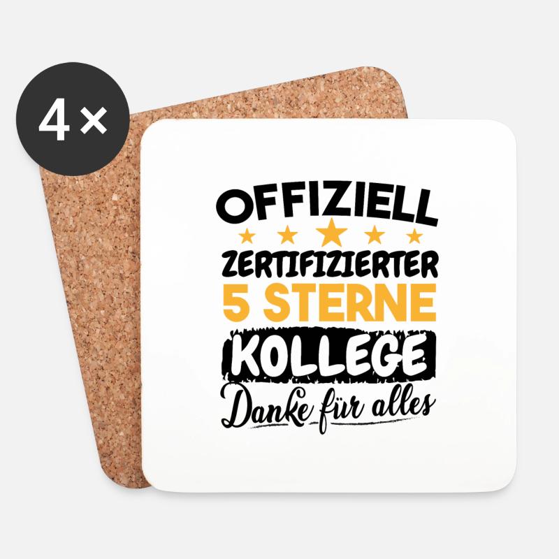 Abschied Kollegen Jobwechsel Mitarbeiter Geschenk - Untersetzer (4er-Set) - Weiß