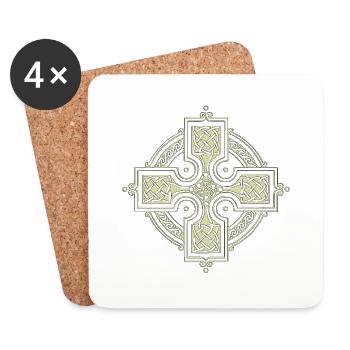 Celtic circles corners swatches gothic symbols - Coasters (set of 4) - white - Front