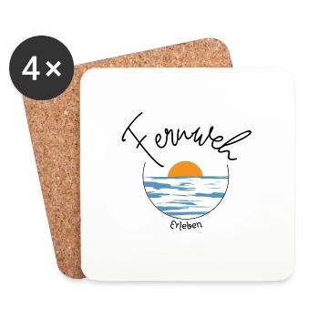 Experience Wanderlust - Plane - Travel - Beach - Coasters (set of 4) - white - Front