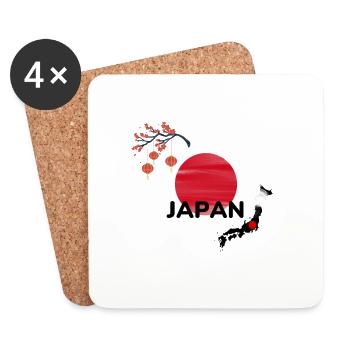 Japan. Traditional and modern - Coasters (set of 4) - white - Front