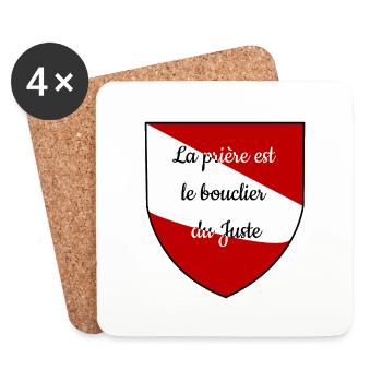 La prière est le bouclier du juste. - Dessous de verre (lot de 4) - blanc - Devant