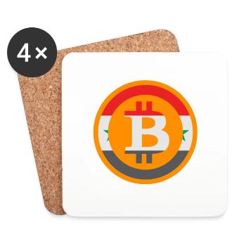 Bitcoin Syrien - Untersetzer (4er-Set) - Weiß - Vorne