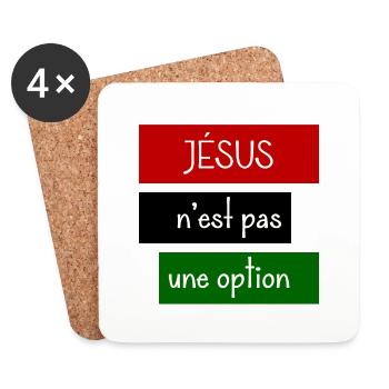 Jésus n'est pas une option - Dessous de verre (lot de 4) - blanc - Devant