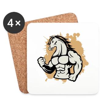 Cheval Fort - Dessous de verre (lot de 4) - blanc - Devant