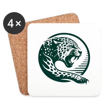 animal, bête, faune, espèce animale, art, forêt, flore - Dessous de verre (lot de 4) - blanc - Devant