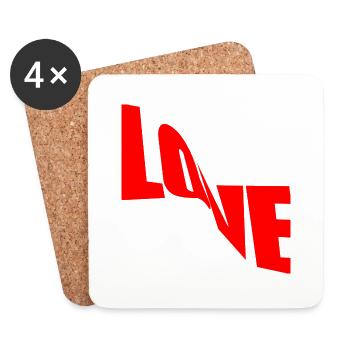 love text to show your attachment to your lover - Coasters (set of 4) - white - Front