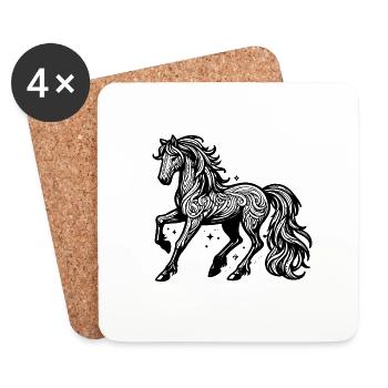 Horse - Art - Coasters (set of 4) - white - Front