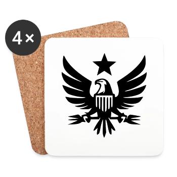 Eagle Falcon USA Symbole Armoiries Pictogramme Vecteur - Dessous de verre (lot de 4) - blanc - Devant