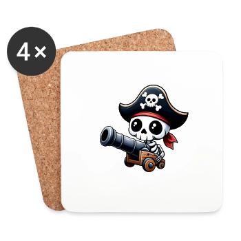 Pirate - Skeleton - Coasters (set of 4) - white - Front