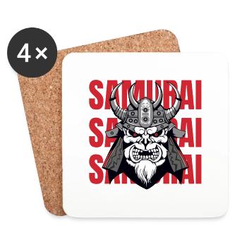 Samouraï - Dessous de verre (lot de 4) - blanc - Devant