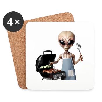 Alien Koch - Dessous de verre (lot de 4) - blanc - Devant