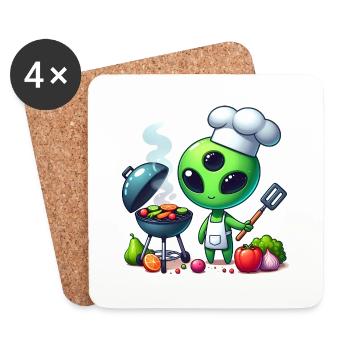 Alien Koch - Dessous de verre (lot de 4) - blanc - Devant