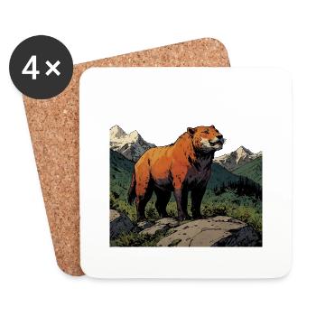 Tiger-Comic-Stil - Untersetzer (4er-Set) - Weiß - Vorne
