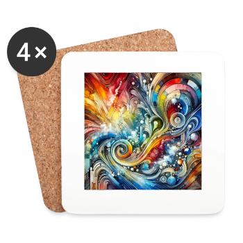 Dynamic Spectrum - Abstract Painting - Coasters (set of 4) - white - Front