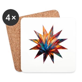 Colorful Color Explosion - ApriNoeScor - Coasters (set of 4) - white - Front