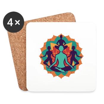 Asanas - Rest for body and mind - Coasters (set of 4) - white - Front