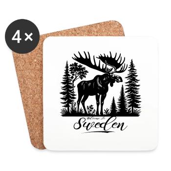 Suède Suède Viking Nordique Scandinavie Solstice d’été - Dessous de verre (lot de 4) - blanc - Devant