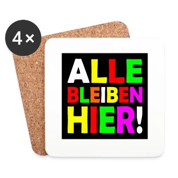 Everyone stays here - Coasters (set of 4) - white - Front