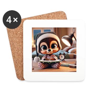 Sleeping with your cuddly toy - Coasters (set of 4) - white - Front