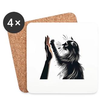 Cat Lovers - Coasters (set of 4) - white - Front