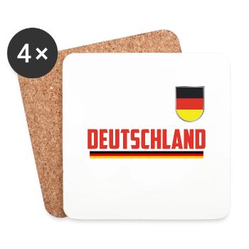 Deutschland Fußball Deutschland Trikot - Untersetzer (4er-Set) - Weiß - Vorne