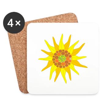 Tournesol - Dessous de verre (lot de 4) - blanc - Devant