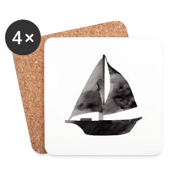 Sailing Sailing Sailboat Sailing Sailing Ship Sailing - Coasters (set of 4) - white - Front