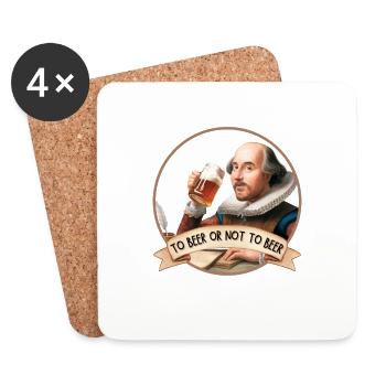 Être ou ne pas être - Dessous de verre (lot de 4) - blanc - Devant