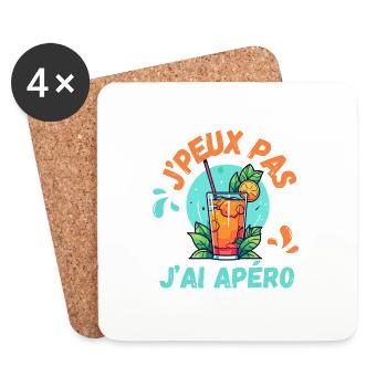 J’PEUX PAS JAI APÉRO - Dessous de verre (lot de 4) - blanc - Devant