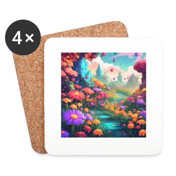 Flowers 1 - Untersetzer (4er-Set) - Weiß - Vorne