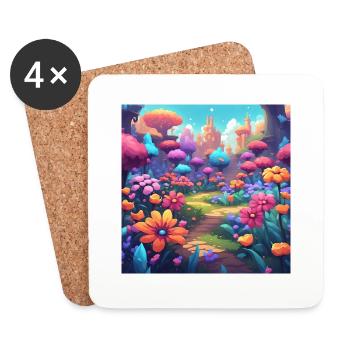 Flowers 2 - Untersetzer (4er-Set) - Weiß - Vorne