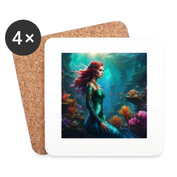 Mermaid - Coasters (set of 4) - white - Front
