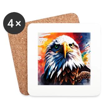 Eagle coloured - Coasters (set of 4) - white - Front