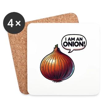 I am an Onion! - Untersetzer (4er-Set) - Weiß - Vorne