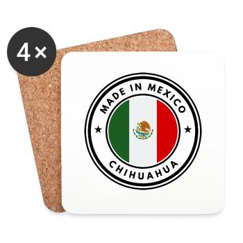 Hergestellt in Mexiko Chihuahua Emblem - Untersetzer (4er-Set) - Weiß - Vorne