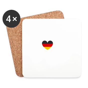 Germany heartbeat - Coasters (set of 4) - white - Front