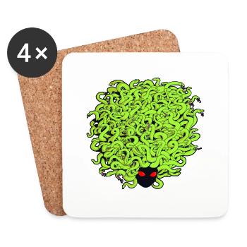 Behaarte Medusa 2 - Untersetzer (4er-Set) - Weiß - Vorne