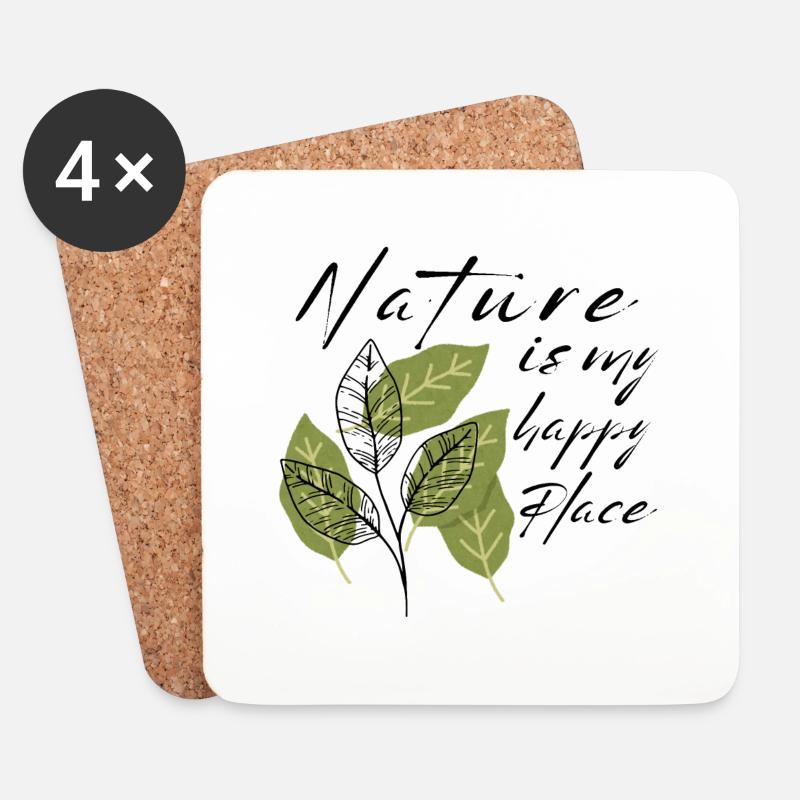 Nature Love - Untersetzer (4er-Set) - Weiß