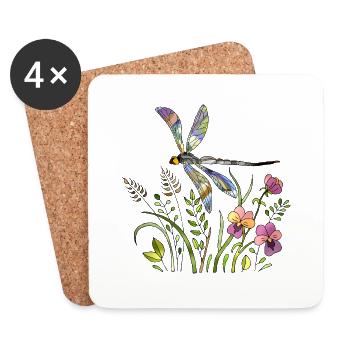 Libelle - Untersetzer (4er-Set) - Weiß - Vorne