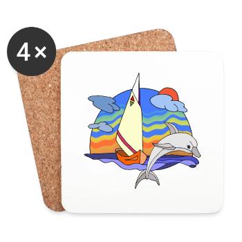 Sailboat - Coasters (set of 4) - white - Front