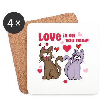 love is all you need - Untersetzer (4er-Set) - Weiß - Vorne