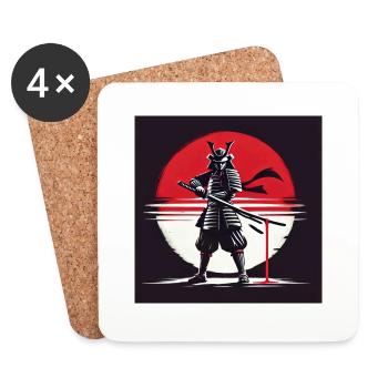 Mystical Samurai - Untersetzer (4er-Set) - Weiß - Vorne