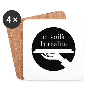 et voilà la réalité - Dessous de verre (lot de 4) - blanc - Devant