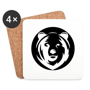 bear - Coasters (set of 4) - white - Front