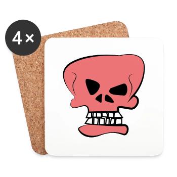 Skull 3 - Kühner Ausdruck - Untersetzer (4er-Set) - Weiß - Vorne