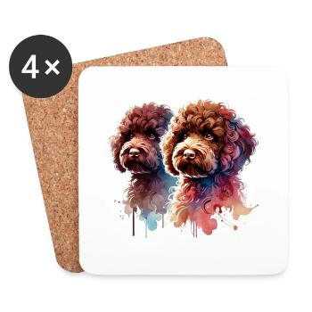Lagotto Romagnolo watercolor - Untersetzer (4er-Set) - Weiß - Vorne