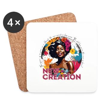 New Creation Corinthians 5 17 black font - Untersetzer (4er-Set) - Weiß - Vorne