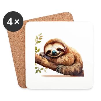 Sloth - Coasters (set of 4) - white - Front