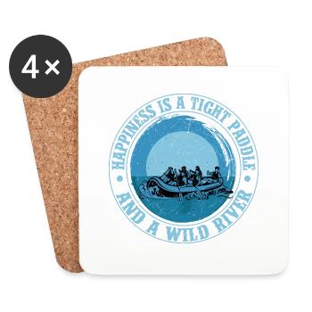 Happiness Is A Tight Paddle Rafting White Water - Untersetzer (4er-Set) - Weiß - Vorne