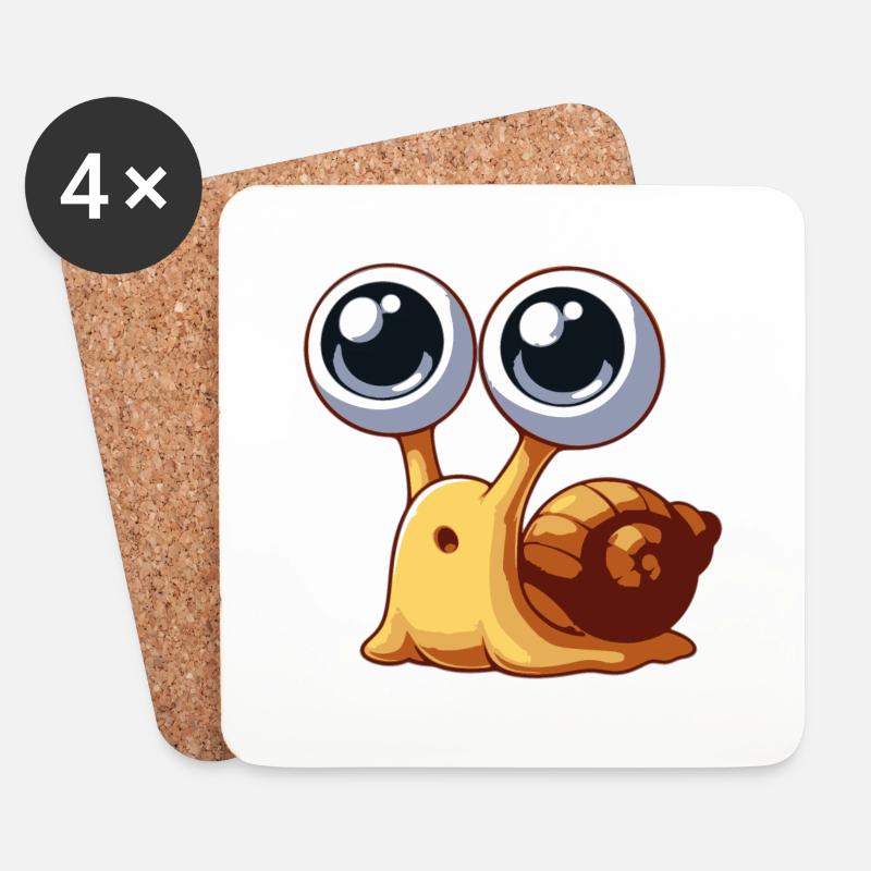 Baby-Schnecke - Untersetzer (4er-Set) - Weiß